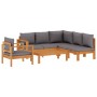Gartensofagarnitur mit 5-teiligen Kissen aus massivem Akazienholz. von vidaXL, Gartensets - Ref: Foro24-3214871, Preis: 622,5...