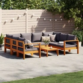 Gartensofa-Set mit 6-teiligen massiven Akazienholz-Kissen. von vidaXL, Gartensets - Ref: Foro24-3214865, Preis: 956,94 €, Rab...