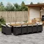 Set comedor de jardín con cojines 15 pzas ratán sintético negro by vidaXL, Garden sets - Ref: Foro24-3277826, Price: 1,00 €, ...