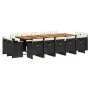 Set comedor de jardín con cojines 15 pzas ratán sintético negro by vidaXL, Garden sets - Ref: Foro24-3277826, Price: 1,00 €, ...