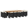 Set comedor de jardín con cojines 15 pzas ratán sintético negro by vidaXL, Garden sets - Ref: Foro24-3277826, Price: 1,00 €, ...