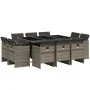 Garten-Essgruppe 11-teilig mit grauen Polstern aus synthetischem Rattan. von vidaXL, Gartensets - Ref: Foro24-3277795, Preis:...