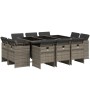 Set de comedor de jardín 11 pzas y cojines ratán sintético gris by vidaXL, Garden sets - Ref: Foro24-3277795, Price: 700,97 €...