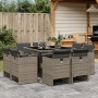 Set comedor jardín 9 pzas y cojines ratán sintético gris by vidaXL, Garden sets - Ref: Foro24-3277783, Price: 527,17 €, Disco...