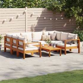Set de sofás de jardín con cojines 6 pzas madera maciza acacia