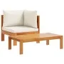 Gartensofa-Set mit 6-teiligen massiven Akazienholz-Kissen. von vidaXL, Gartensets - Ref: Foro24-3214852, Preis: 858,28 €, Rab...