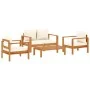 Set sofás de jardín con cojines 4 pzas madera maciza de acacia by vidaXL, Garden sets - Ref: Foro24-3214838, Price: 519,70 €,...