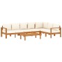 Gartensofagarnitur mit 5-teiligen Kissen aus massivem Akazienholz. von vidaXL, Gartensets - Ref: Foro24-3214850, Preis: 731,9...