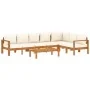 Set de sofás de jardín con cojines 5 pzas madera maciza acacia by vidaXL, Garden sets - Ref: Foro24-3214850, Price: 688,48 €,...