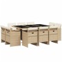 Garten-Essgruppe 11-teilig mit Kissen aus synthetischem Rattan in Beige. von vidaXL, Gartensets - Ref: Foro24-3277797, Preis:...