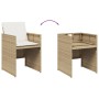 Garten-Essgruppe 11-teilig mit Kissen aus synthetischem Rattan in Beige. von vidaXL, Gartensets - Ref: Foro24-3277797, Preis:...