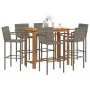 Mesa y taburetes de jardín 7 pzas madera acacia ratán PE gris by vidaXL, Garden sets - Ref: Foro24-3295293, Price: 534,26 €, ...