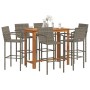 Mesa y taburetes de jardín 7 pzas madera acacia ratán PE gris by vidaXL, Garden sets - Ref: Foro24-3295293, Price: 549,75 €, ...