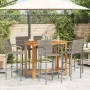 Mesa y taburetes de jardín 7 pzas madera acacia ratán PE gris by vidaXL, Garden sets - Ref: Foro24-3295293, Price: 534,26 €, ...