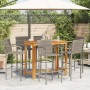 Mesa y taburetes de jardín 7 pzas madera acacia ratán PE gris by vidaXL, Garden sets - Ref: Foro24-3295293, Price: 549,75 €, ...