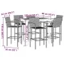 Mesa y taburetes de jardín 7 pzas madera acacia ratán PE gris by vidaXL, Garden sets - Ref: Foro24-3295293, Price: 534,26 €, ...