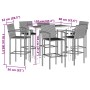 Mesa y taburetes de jardín 7 pzas madera acacia ratán PE gris by vidaXL, Garden sets - Ref: Foro24-3295293, Price: 549,75 €, ...