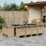 Garten-Essgruppe mit 13-teiligen Kissen aus synthetischem Rattan in Beige. von vidaXL, Gartensets - Ref: Foro24-3277811, Prei...