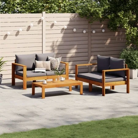 Gartensofa-Set mit 3-teiligen massiven Akazienholz-Sitzgarnituren. von vidaXL, Gartensets - Ref: Foro24-3214844, Preis: 453,2...