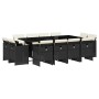Set comedor de jardín con cojines 13 pzas ratán sintético negro by vidaXL, Garden sets - Ref: Foro24-3277805, Price: 850,00 €...
