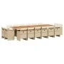 Set comedor de jardín 17 pzas con cojines ratán sintético beige by vidaXL, Garden sets - Ref: Foro24-3277839, Price: 1,00 €, ...
