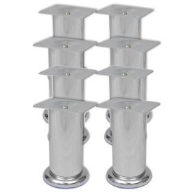 8x verchromte runde Sofabeine 120 mm von vidaXL, Stuhl- und Sofastützen - Ref: Foro24-279098, Preis: 21,55 €, Rabatt: %