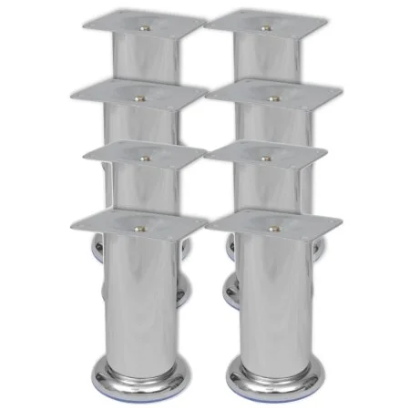 8x Chrome Round Sofa Legs 120mm by vidaXL, Chair and sofa supports - Ref: Foro24-279098, Price: 19,17 €, Discount: %