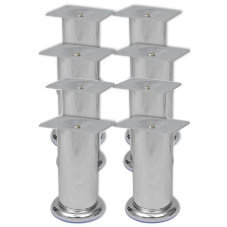 8x verchromte runde Sofabeine 120 mm von vidaXL, Stuhl- und Sofastützen - Ref: Foro24-279098, Preis: 21,55 €, Rabatt: %