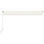 Manual retractable awning with cream LED light 500x300 cm by vidaXL, Awnings - Ref: Foro24-3068942, Price: 453,18 €, Discount: %