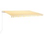 Toldo manual retráctil con LED amarillo y blanco 450x350 cm