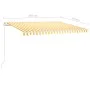 Manual retractable awning with yellow and white LED 450x350 cm by vidaXL, Awnings - Ref: Foro24-3069003, Price: 399,64 €, Dis...