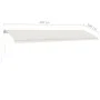 Manual retractable awning with cream LED light 600x300 cm by vidaXL, Awnings - Ref: Foro24-3069602, Price: 652,76 €, Discount: %