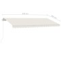Manual retractable awning with cream LED light 450x350 cm by vidaXL, Awnings - Ref: Foro24-3069642, Price: 568,83 €, Discount: %