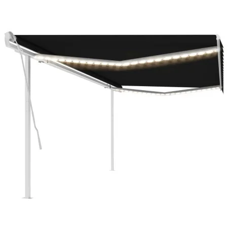 Manual retractable awning with anthracite gray LED light 5x3 m by vidaXL, Awnings - Ref: Foro24-3069984, Price: 519,40 €, Dis...