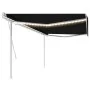 Toldo retráctil manual con luz LED gris antracita 5x3 m de vidaXL, Toldos - Ref: Foro24-3069984, Precio: 519,39 €, Descuento: %