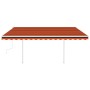 Manual retractable awning with orange and brown LED light 4.5x3 m by vidaXL, Awnings - Ref: Foro24-3069965, Price: 481,04 €, ...