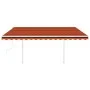 Manual retractable awning with orange and brown LED light 4.5x3 m by vidaXL, Awnings - Ref: Foro24-3069965, Price: 473,47 €, ...