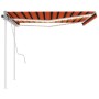 Manual retractable awning with orange and brown LED light 4.5x3 m by vidaXL, Awnings - Ref: Foro24-3069965, Price: 481,04 €, ...