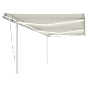 Manual retractable awning with cream LED light 6x3 m by vidaXL, Awnings - Ref: Foro24-3070002, Price: 655,74 €, Discount: %