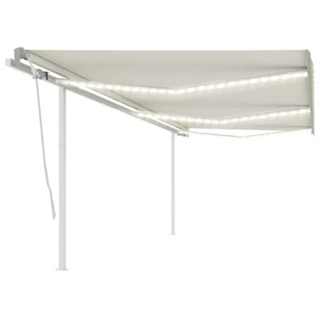 Manual retractable awning with cream LED light 6x3 m by vidaXL, Awnings - Ref: Foro24-3070002, Price: 655,74 €, Discount: %