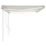 Manual retractable awning with cream LED light 6x3 m by vidaXL, Awnings - Ref: Foro24-3070002, Price: 655,74 €, Discount: %