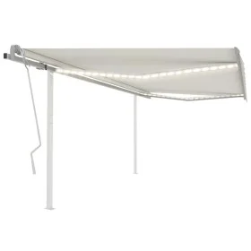 Manuell einziehbare Markise mit cremefarbener LED 4,5 x 3,5 m von vidaXL, Markisen - Ref: Foro24-3070042, Preis: 510,78 €, Ra...