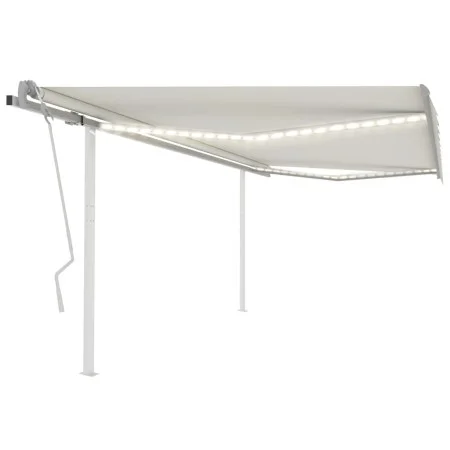 Manual retractable awning with cream LED 4.5x3.5 m by vidaXL, Awnings - Ref: Foro24-3070042, Price: 510,78 €, Discount: %