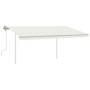 Manual retractable awning with cream LED 4.5x3.5 m by vidaXL, Awnings - Ref: Foro24-3070042, Price: 548,09 €, Discount: %