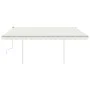 Manual retractable awning with cream LED 4.5x3.5 m by vidaXL, Awnings - Ref: Foro24-3070042, Price: 510,78 €, Discount: %