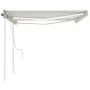 Toldo manual retráctil con LED crema 4,5x3,5 m de vidaXL, Toldos - Ref: Foro24-3070042, Precio: 510,77 €, Descuento: %