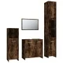 Set de muebles baño 4 pzas madera contrachapada roble ahumado de vidaXL, Muebles de baño - Ref: Foro24-3154403, Precio: 165,5...