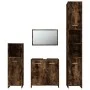 Set de muebles baño 4 pzas madera contrachapada roble ahumado de vidaXL, Muebles de baño - Ref: Foro24-3154403, Precio: 165,5...