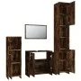 4-piece bathroom furniture set smoked oak plywood by vidaXL, Bathroom furniture - Ref: Foro24-3154403, Price: 165,52 €, Disco...