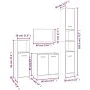 Set de muebles baño 4 pzas madera contrachapada roble ahumado de vidaXL, Muebles de baño - Ref: Foro24-3154403, Precio: 165,5...